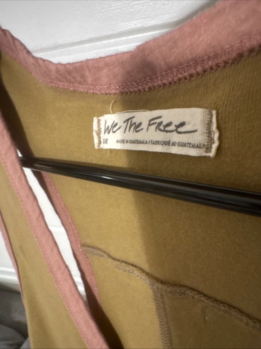 We The Free Mustard Tank with Rose Trim